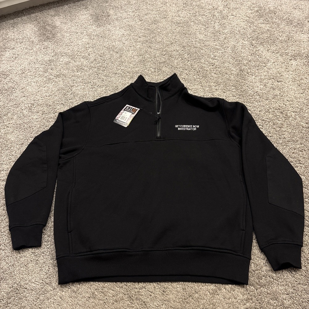 NEW 5.11 Tactical Men Black XL Quarter 1/4 Zip Jacket Pullover Regular Fit 72314